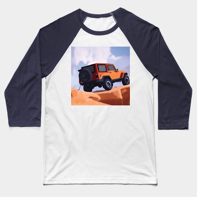 Jeep Wrangler offroading in Moab Baseball T-Shirt by OFFROAD-DESIGNS